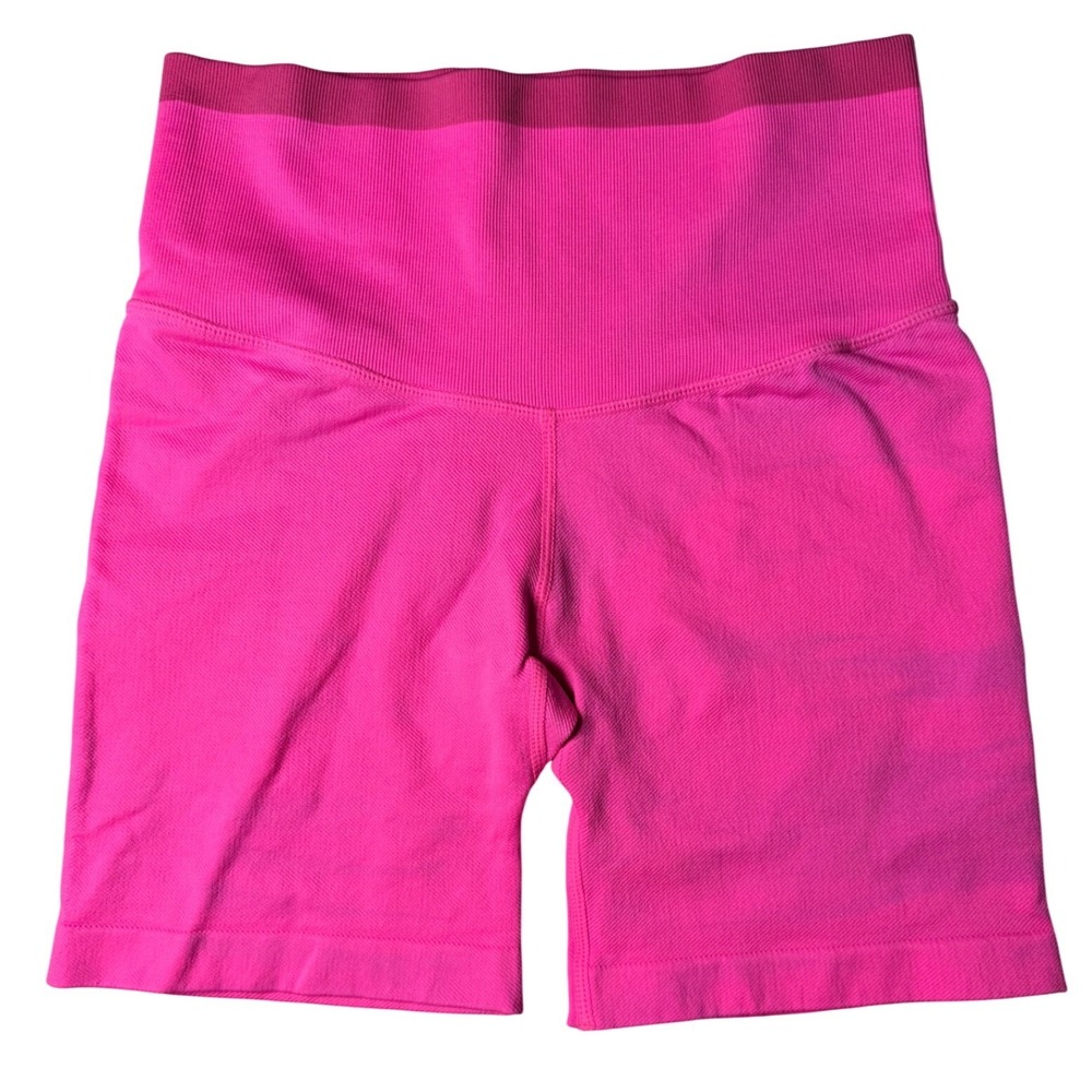 JoyLab Womens High-Waisted Seamless Bike Shorts Neon Pink Size Small Athleisure